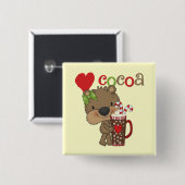 Mädchen-Bärn-Kakao-Liebe Button (Vorne & Hinten)