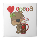 Mädchen-Bärn-Kakao-Liebe Fliese (Vorderseite)