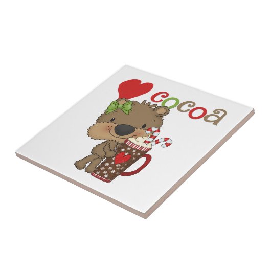 Mädchen-Bärn-Kakao-Liebe Fliese (Seite)