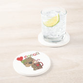 Mädchen-Bärn-Kakao-Liebe Getränkeuntersetzer (Seite)