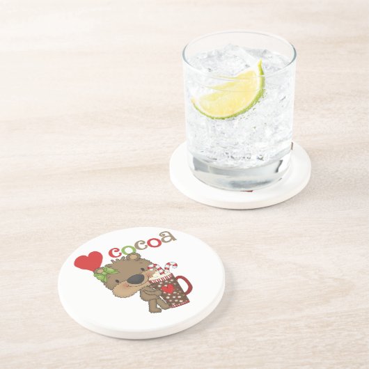 Mädchen-Bärn-Kakao-Liebe Getränkeuntersetzer (Seite)