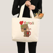 Mädchen-Bärn-Kakao-Liebe Jumbo Stoffbeutel (Vorderseite (Produkt))