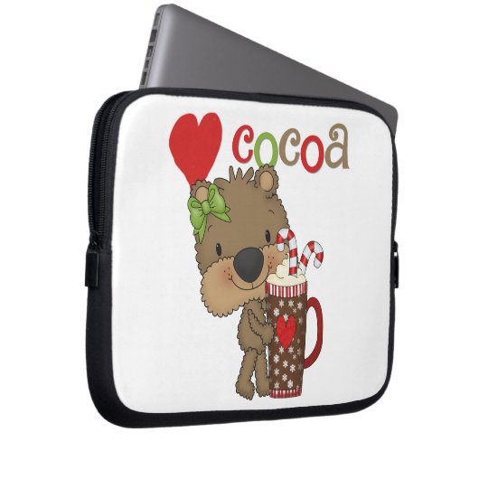 Mädchen-Bärn-Kakao-Liebe Laptopschutzhülle (Vorne Rechts)
