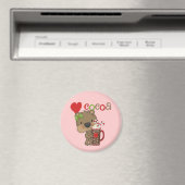 Mädchen-Bärn-Kakao-Liebe Magnet (In Situ (Geschirrspüler))
