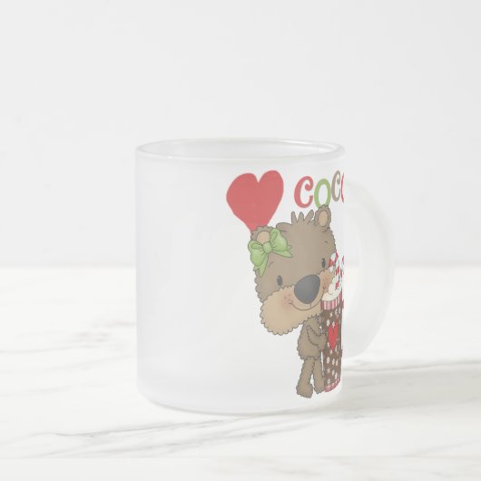 Mädchen-Bärn-Kakao-Liebe Mattglastasse (VorderseiteRechts)