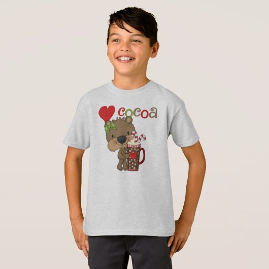 Mädchen-Bärn-Kakao-Liebe T-Shirt (Vorne ganz)
