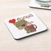 Mädchen-Bärn-Kakao-Liebe Untersetzer (Linke Seite)