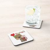 Mädchen-Bärn-Kakao-Liebe Untersetzer (Rechte Seite)