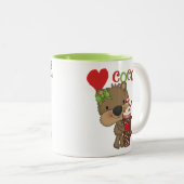 Mädchen-Bärn-Kakao-Liebe Zweifarbige Tasse (VorderseiteRechts)