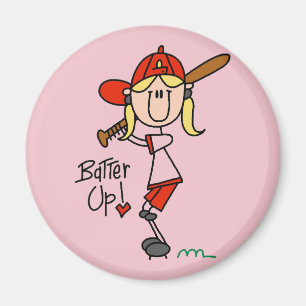 Mädchen Baseball Batter Up T-Shirts und Geschenke Magnet