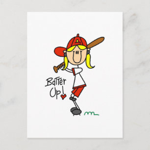 Mädchen Baseball Batter Up T-Shirts und Geschenke Postkarte