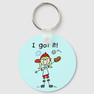 Mädchen Baseball Ich Habe Es T-Shirts und Geschenk Schlüsselanhänger