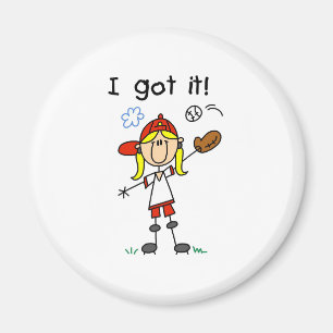Mädchen Baseball Ich habs Magnet