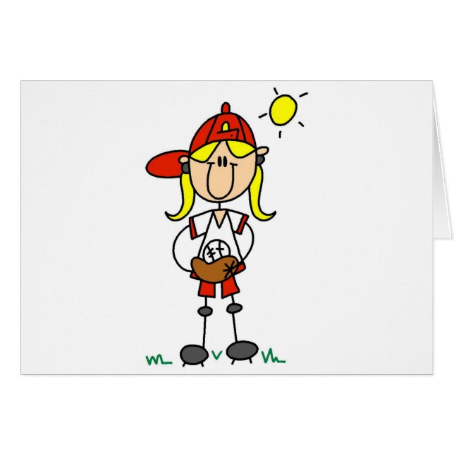 Mädchen-Baseball-Spieler-T-Shirts und Geschenke (Vorderseite (Horizontal))