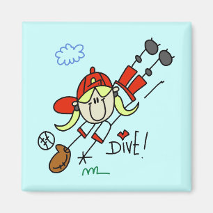 Mädchen Baseball T-Shirts und Geschenke Magnet