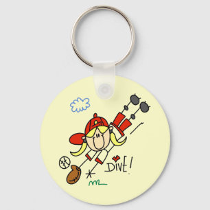 Mädchen Baseball T-Shirts und Geschenke Schlüsselanhänger