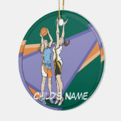 Mädchen-Basketball Keramik Ornament (Links)