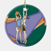 Mädchen-Basketball Keramik Ornament (Hinten)