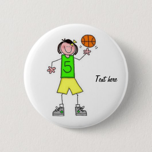 Mädchen-Basketball-Knopf Button (Vorderseite)