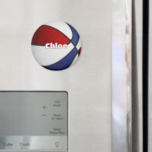 Mädchen Basketball Rot Blau Mannschaftsfarben Magnet