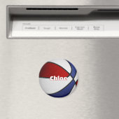 Mädchen Basketball Rot Blau Mannschaftsfarben Magnet (In Situ (Geschirrspüler))