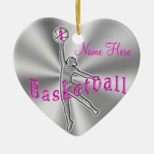 Mädchen-Basketball verziert ihren NAMEN und ZAHL Keramik Ornament