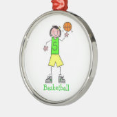 Mädchen-Basketball-Verzierung Silbernes Ornament (Links)