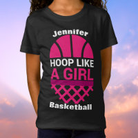 Mädchen Basketballkorb Wie Ein Mädchen T-Shirt