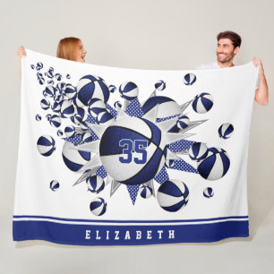 Mädchen Basketballkörbe blau Fleecedecke
