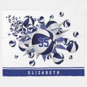 Mädchen Basketballkörbe blau Fleecedecke (Vorderseite (Horizontal))