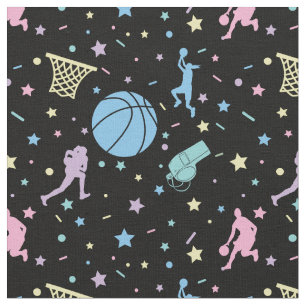 Mädchen-Basketballspielerinnen - Sterne-Muster Stoff