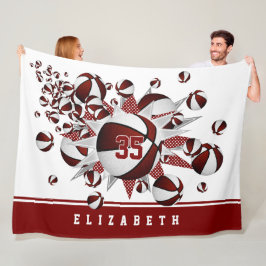 Mädchen Basketballstars Marowhite personalisiert Fleecedecke