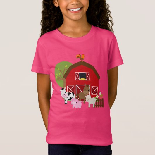 Mädchen-Bauernhofbarnyard-T - Shirt (Vorderseite)