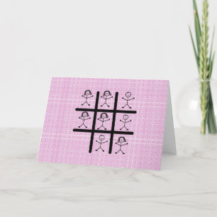 Mädchen beherrschen Tic Tac Toe Grußkarte Karte