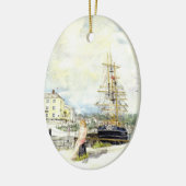 "Mädchen bei Charlestown" Verzierung Keramik Ornament (Links)