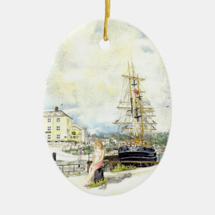 "Mädchen bei Charlestown" Verzierung Keramik Ornament
