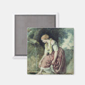 Mädchen bei einer Verabredung Magnet (Vorderseite/Rückseite)