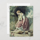 Mädchen bei einer Verabredung Postkarte (Vorne/Hinten)