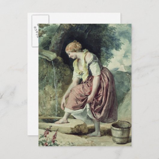 Mädchen bei einer Verabredung Postkarte (Vorne/Hinten)