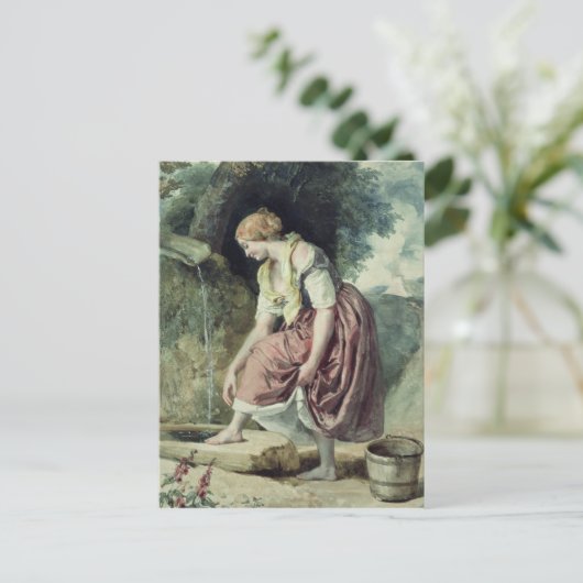 Mädchen bei einer Verabredung Postkarte (Stehend Vorderseite)