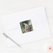 Mädchen bei einer Verabredung Quadratischer Aufkleber (Umschlag)