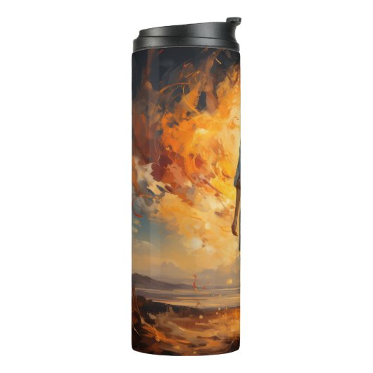 Mädchen bei Sunset Epic Art Tumbler Thermosbecher (Nach links gedreht)
