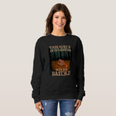 Mädchen beim Camping mit ihrem Basenji-Hund Ango A Sweatshirt (Vorne ganz)
