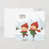 Mädchen beim Eislaufen zu Weihnachten (Vorne/Hinten)