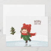 Mädchen beim Eislaufen zu Weihnachten (Vorne/Hinten)