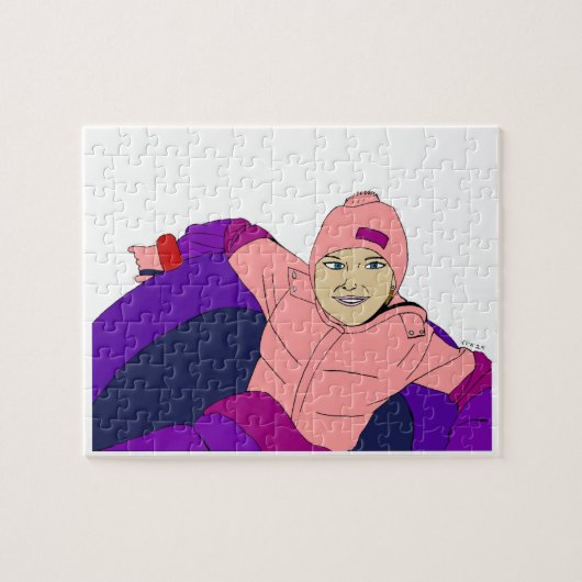 Mädchen beim Schneetubing Puzzle (Horizontal)
