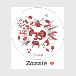 Mädchen benennen den weißen Fußball-Blowout Aufkleber