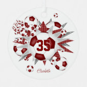 Mädchen benennen Fußball-Blowout-Marotte Ornament Aus Metall (Vorderseite)