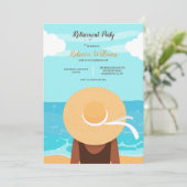 Mädchen beobachten das Meer Einladung (Stehend Vorderseite)