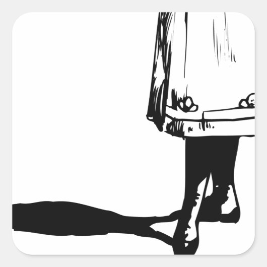 Mädchen besser quadratischer aufkleber (Vorderseite)